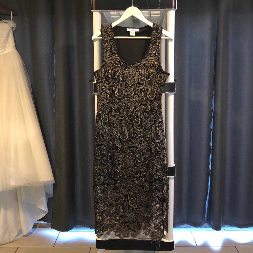 Black and gold dress